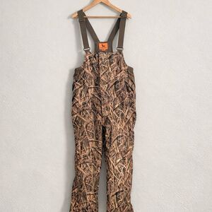 Field & Stream Camouflage Bib Overalls Realtree Camo Hunting Size L